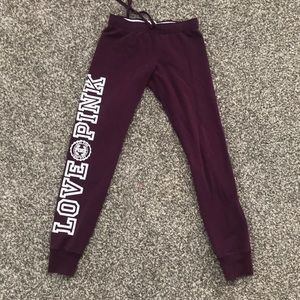 maroon sweat pants from pink
